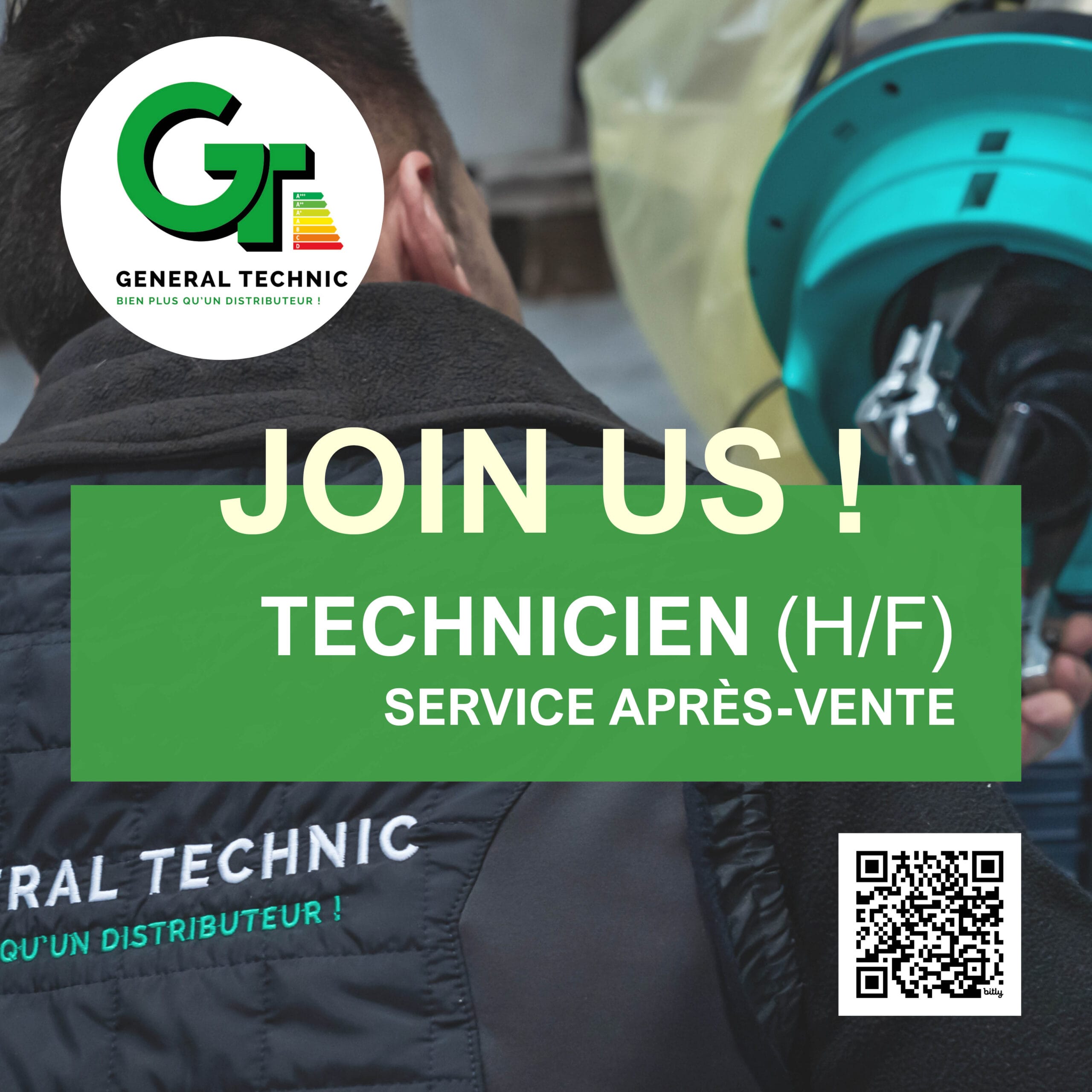 Annonce technicien SAV carreavec QRCODE